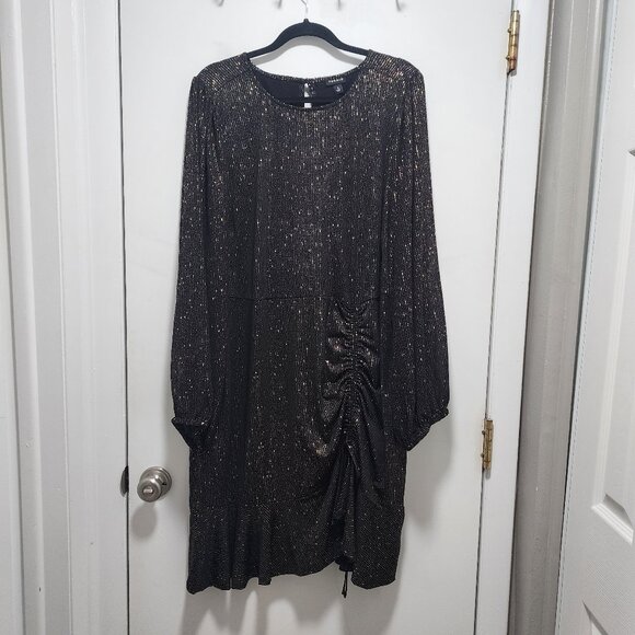 Worn Once Torrid Size 4 Studio Knit Gold & Black Dress - Picture 2 of 4